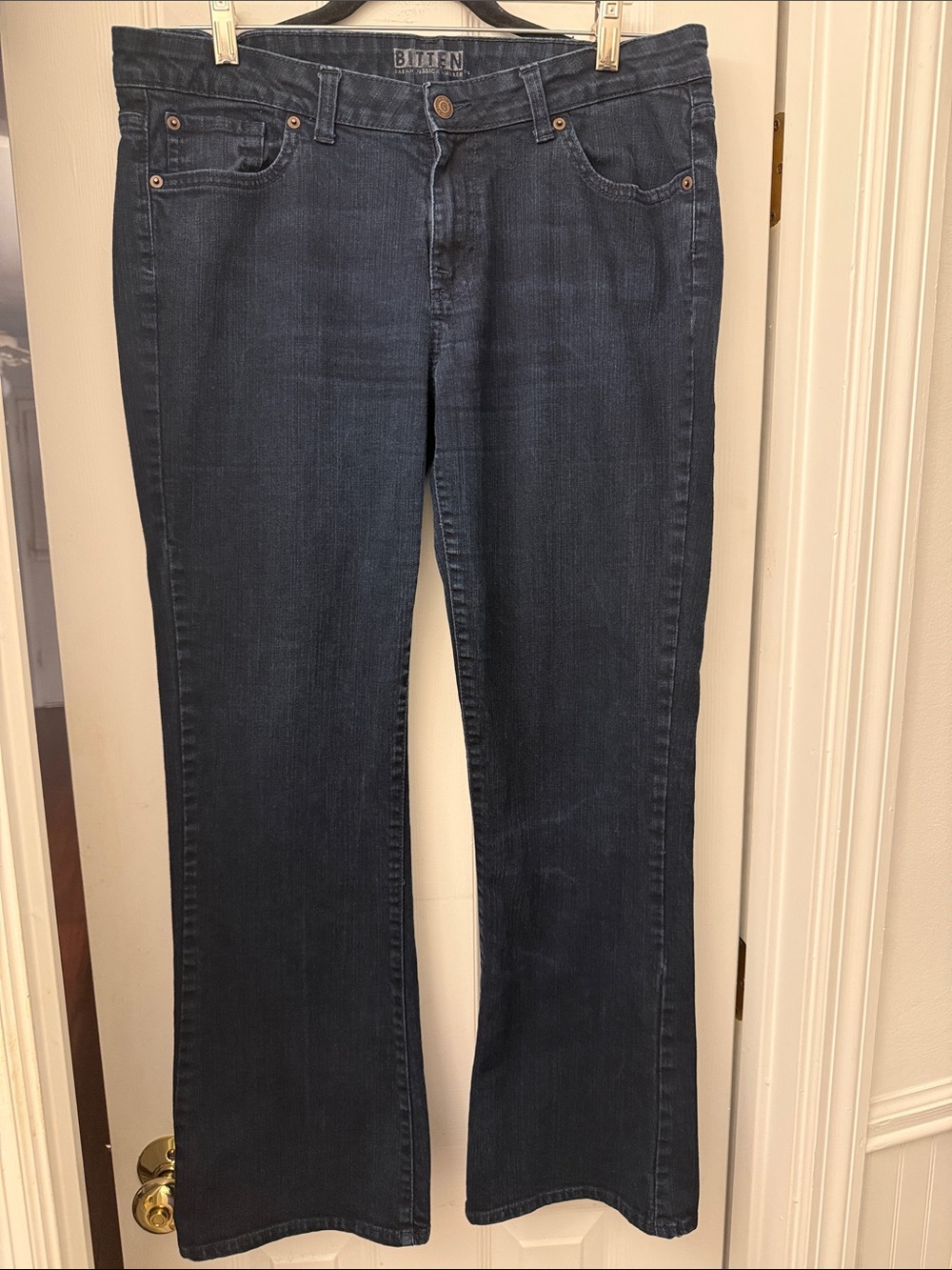 BITTEN SARAH JESSICA PARKER VTG Dark Indigo Bootleg Flare Low Rise Stretch - 12s